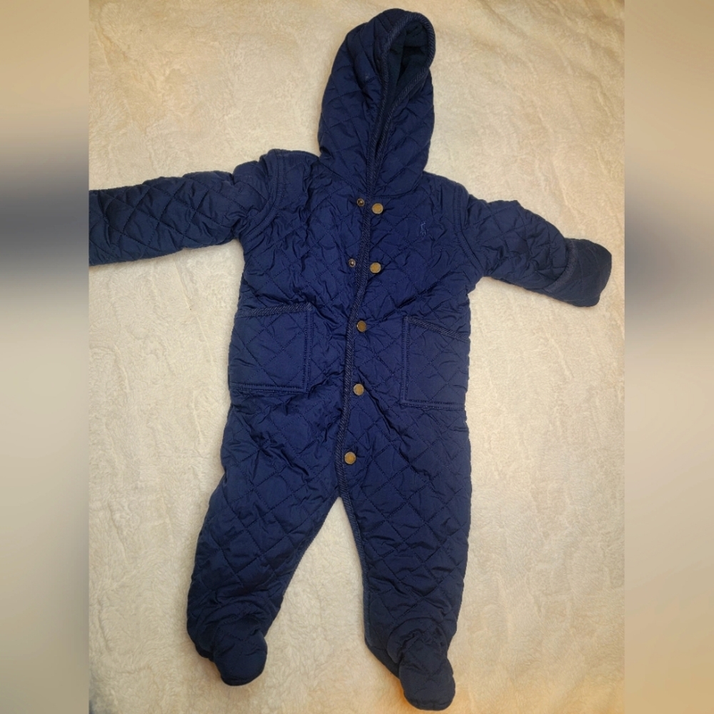 Ralph Lauren Hooded Quilted Snowsuit, Size 9months